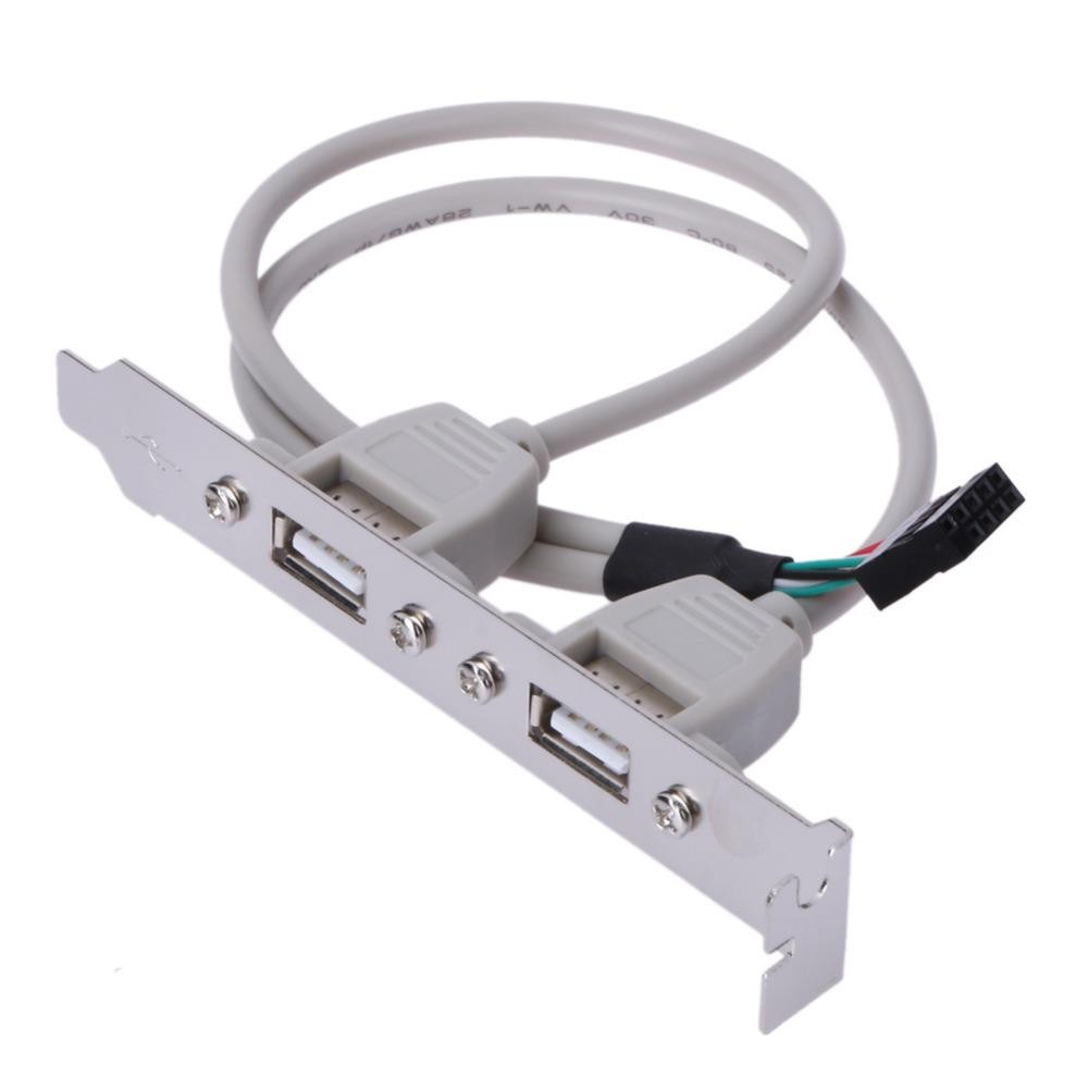 External 2 Ports USB Rear Panel Bracket Motherboard Cable USB 2.0 Connector Cable Adapter Computer Accessories White