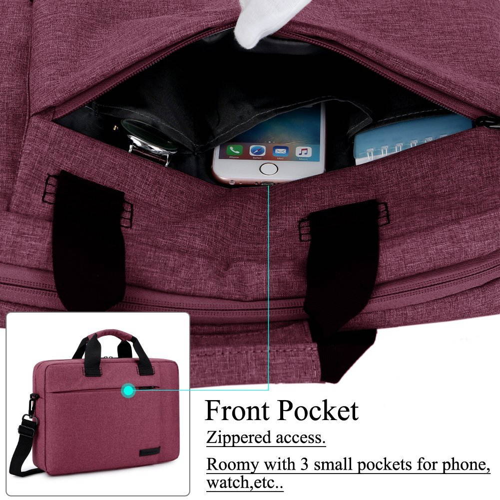 BRINCH Laptop Bag 13.3 Inch, Stylish Fabric Laptop Messenger Shoulder Bag Case Briefcase for 13 - 13.3 Inch Laptop / Notebook / MacBook / Ultrabook / Chromebook Computers (Black)