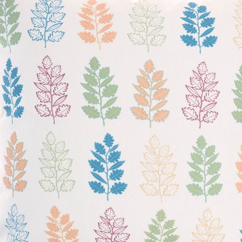 18"x18" Reversible Indoor/Outdoor Leaves and Chevron Print Square Throw Pillow - Mina Victory