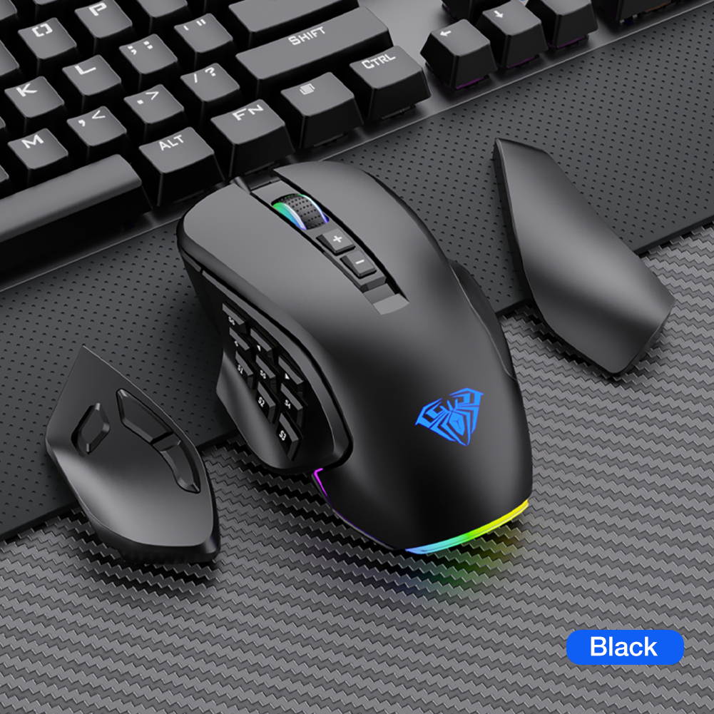AULA H510 RGB Wired Gaming Mouse 10000 DPI Side Buttons Macro Programmable Ergonomic 14 Keys Backlit Gamer Mice For Laptop Desktop PC