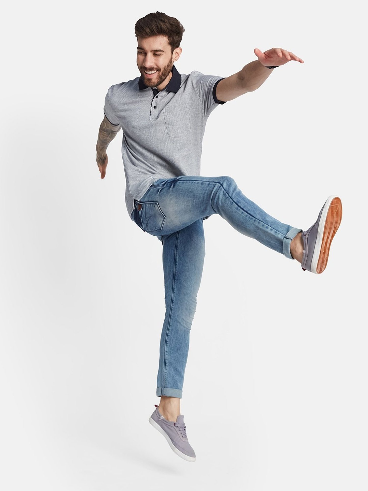 Octave Navy Regular Fit Polo T-Shirt