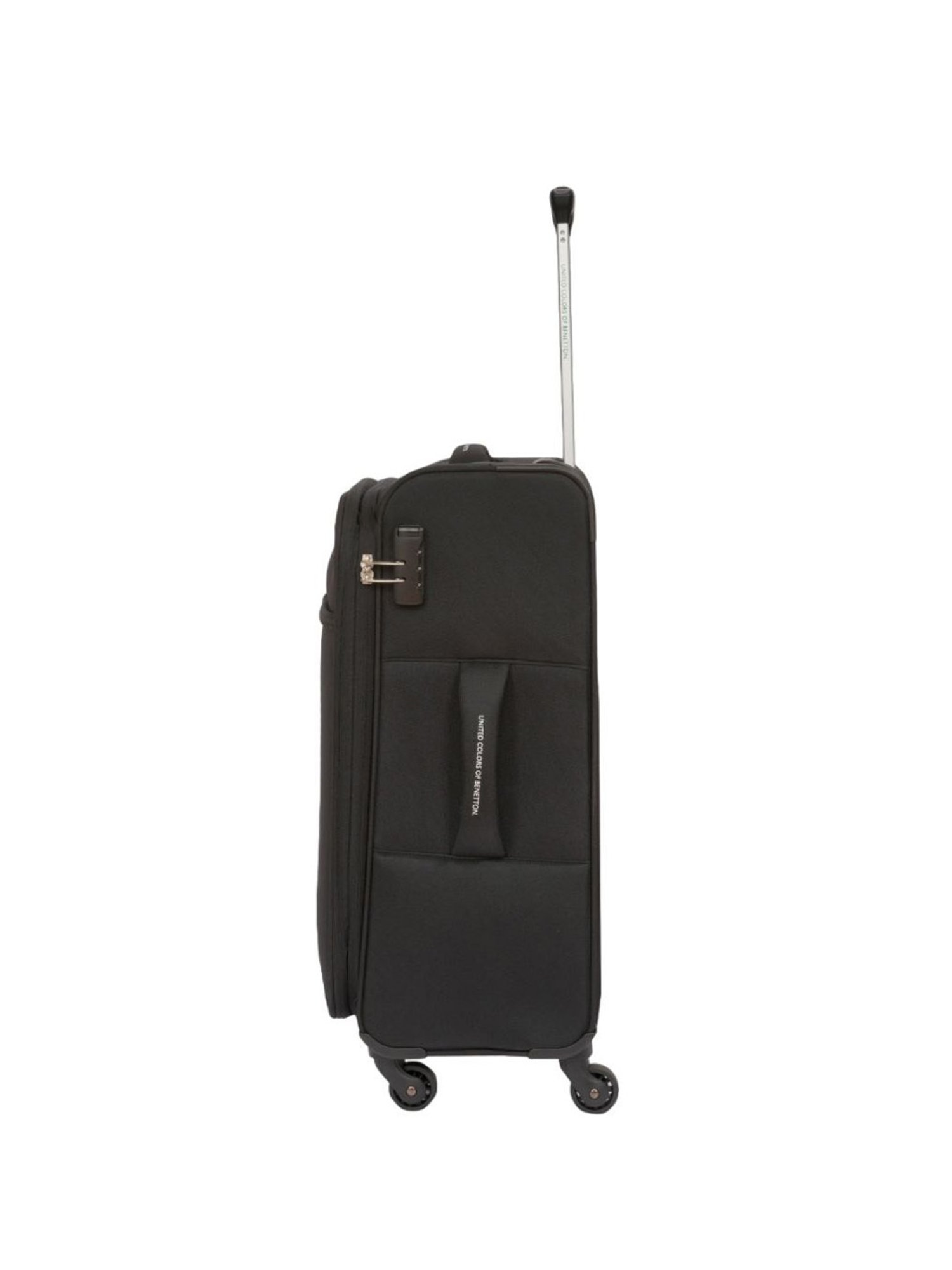 United Colors Of Benetton Macau Black Printed Soft Medium Trolley Bag - 68 Cms