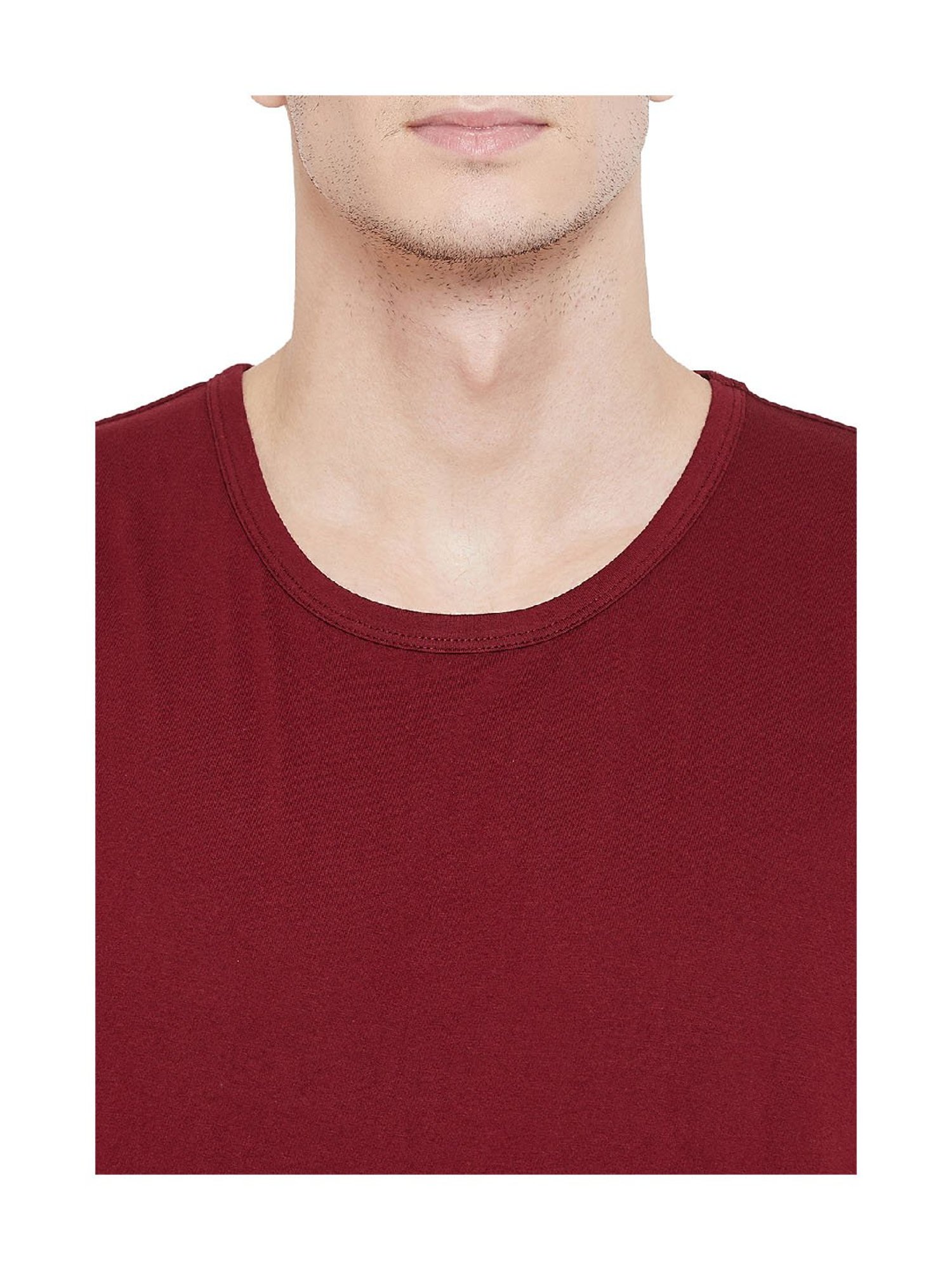 Hypernation Maroon Cotton T-Shirt