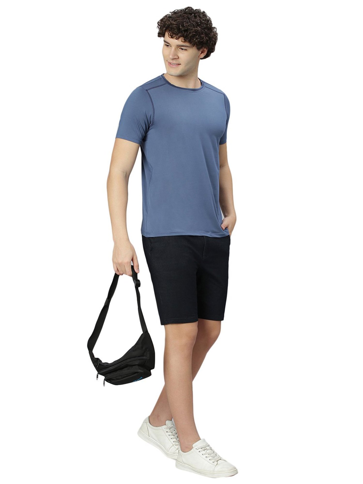 Slowave Blue Regular Fit Crew T-Shirt