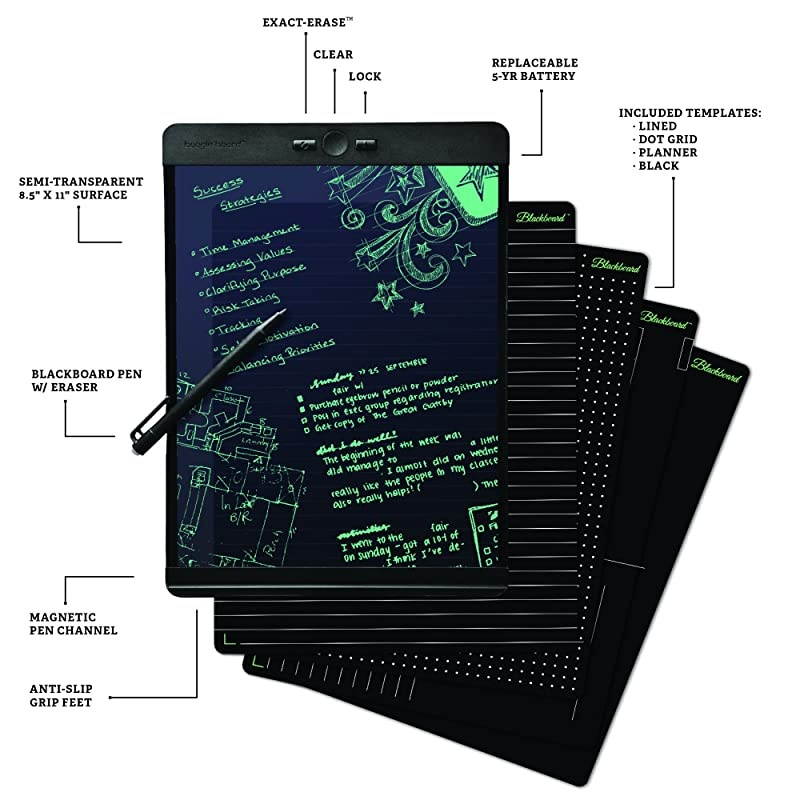 Blackboard Note 5.5 x 7.25 inches - Paperless Notepad - Authentic