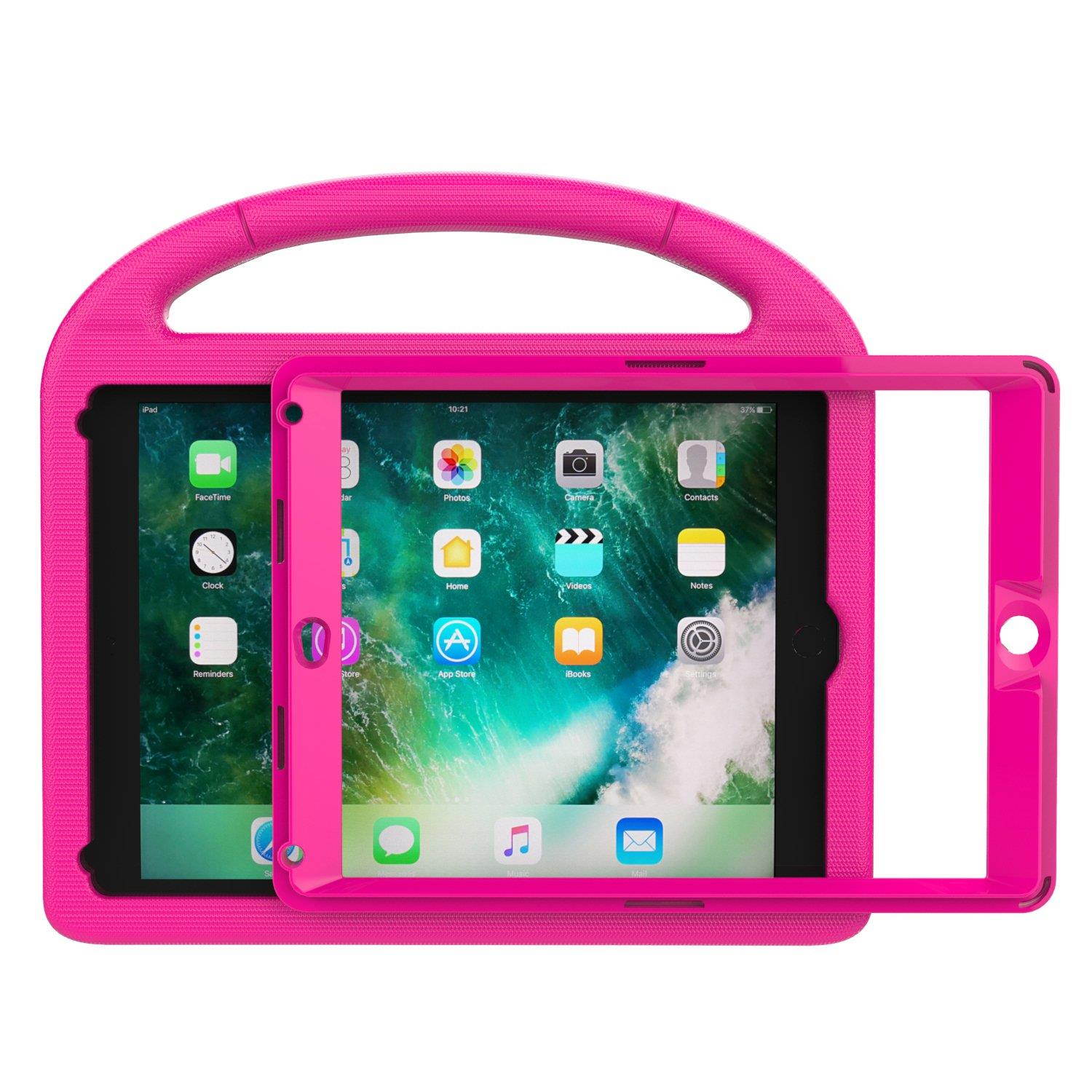 LEDNICEKER Kids Case for New iPad 9.7 2018/2017 - Built-in Screen Protector Light Weight Shock Proof Handle Friendly Convertible Stand Kids Case for New iPad 9.7 2017/2018 (ipad 5&6) - Rose