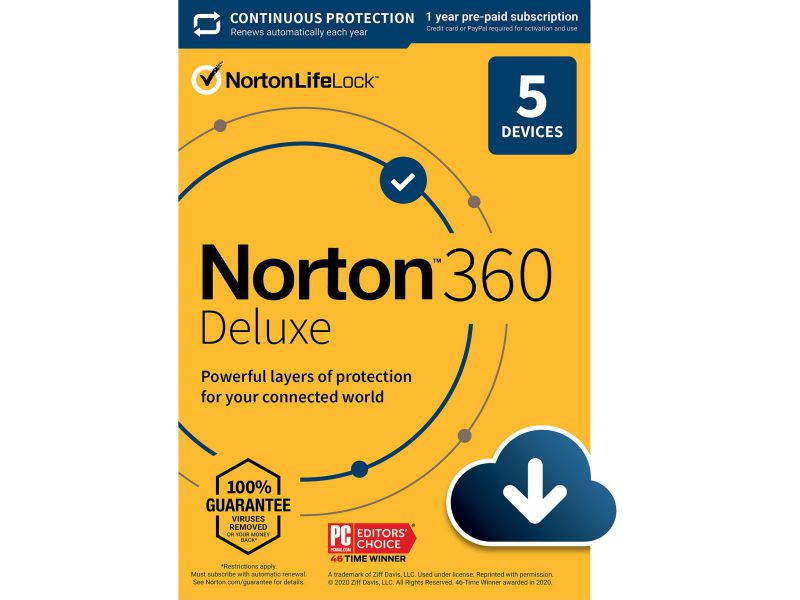 Norton 360 Premium 2021 - Antivirus software for 10 Devices with Auto Renewal - Includes VPN, PC Cloud Backup & Dark Web Monitoring powered by LifeLock [Download]