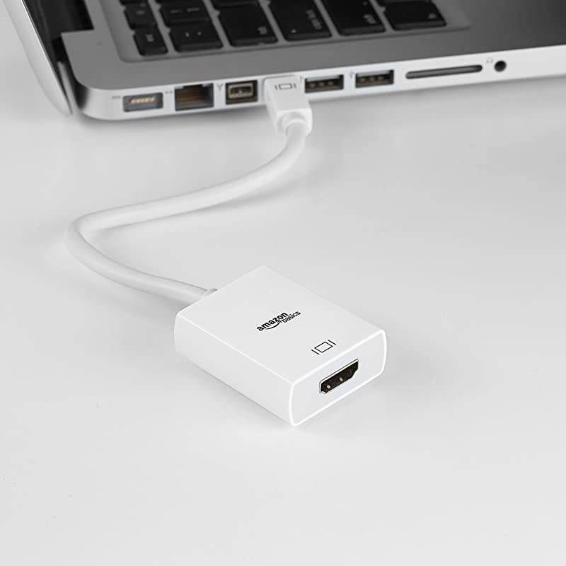 Basics Mini DisplayPort Thunderbolt to HDMI Display Adapter, Compatible with Apple iMac, Macbook - Pack of 10