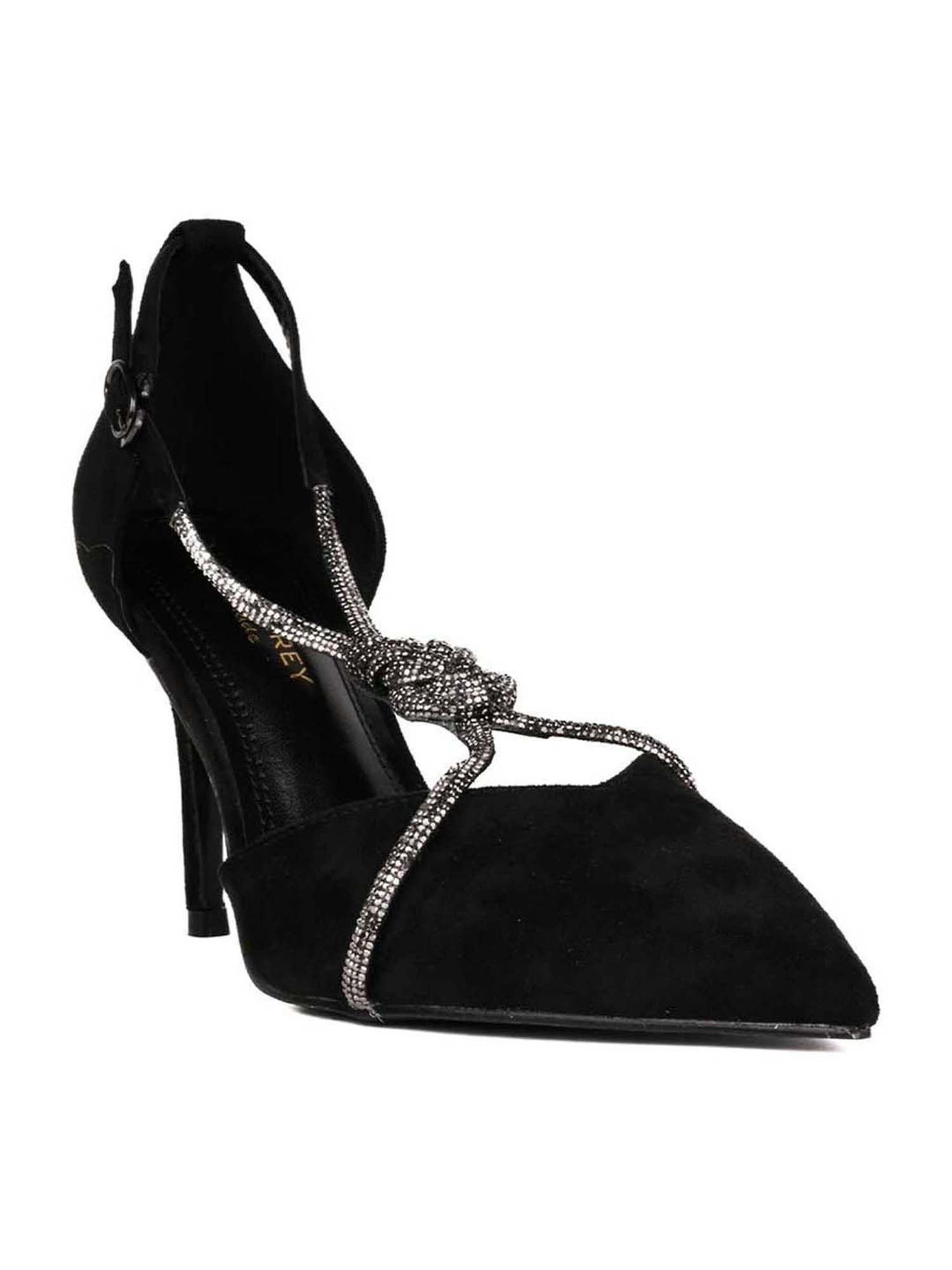 Ronnie Grey Women's Black Back Strap Stilettos