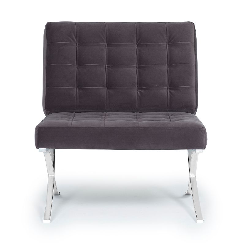 Studio Designs Home Mid-20th Century Stylish Design Atrium Modern Velvet Accent Indoor Lounging Chair, Mink Brown