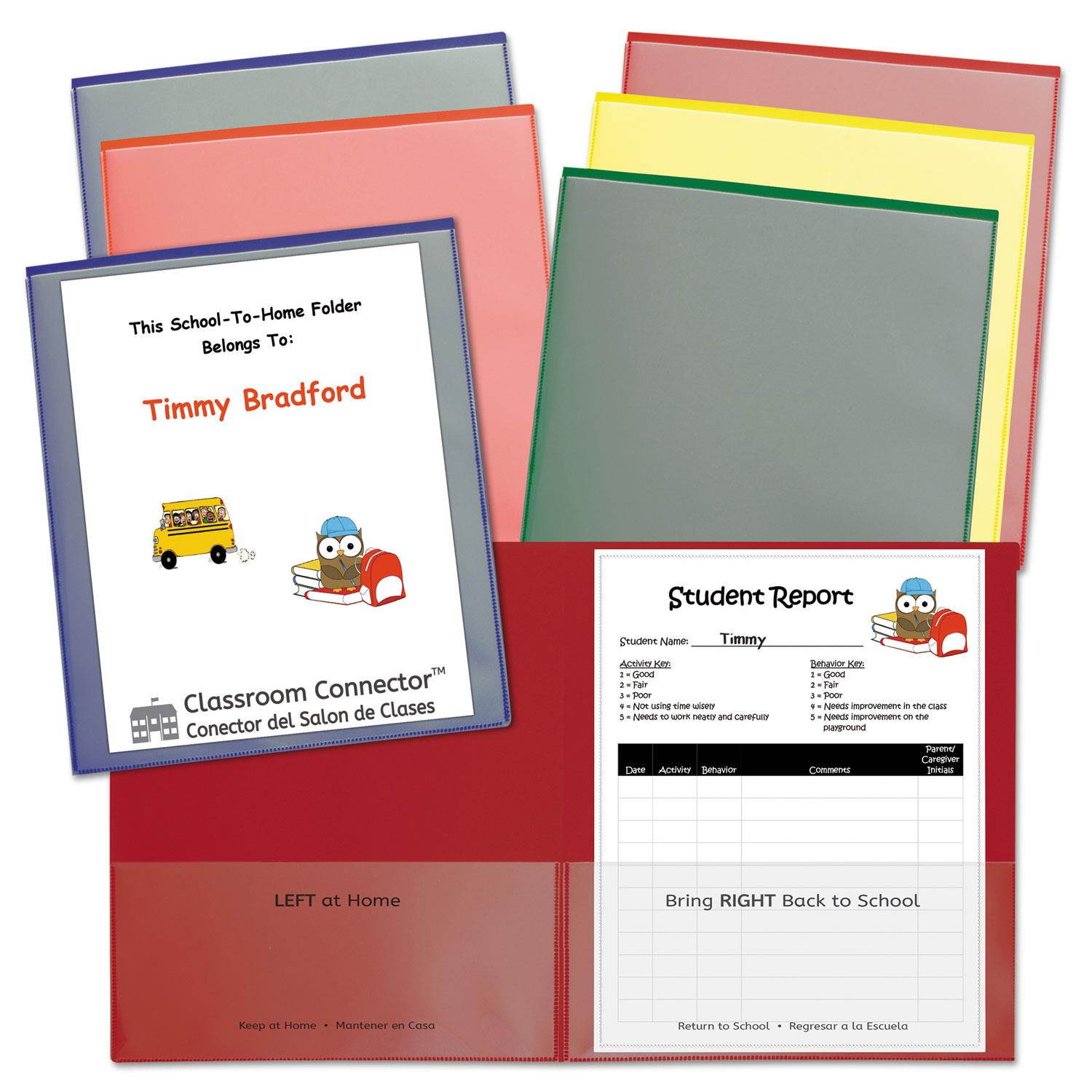 Classroom Connector Folders, Assorted, 6/pk