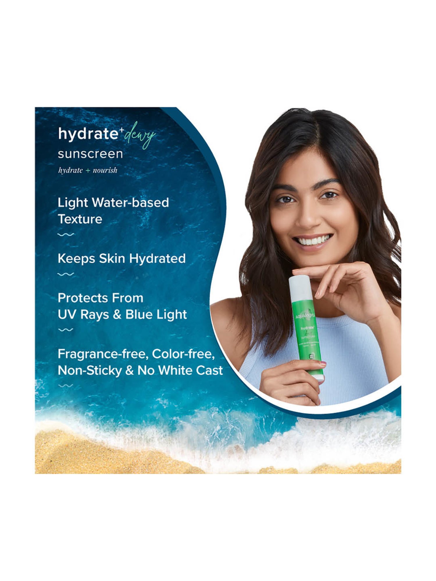 Aqualogica Hydrate+ Dewy Sunscreen SPF 50 - 50 gm