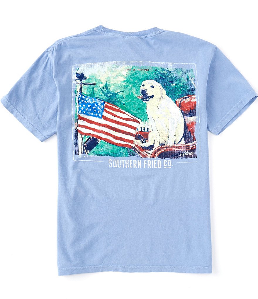 Southern Fried Cotton Men's Waggin Flag Short-Sleeve Pocket Graphic Tee