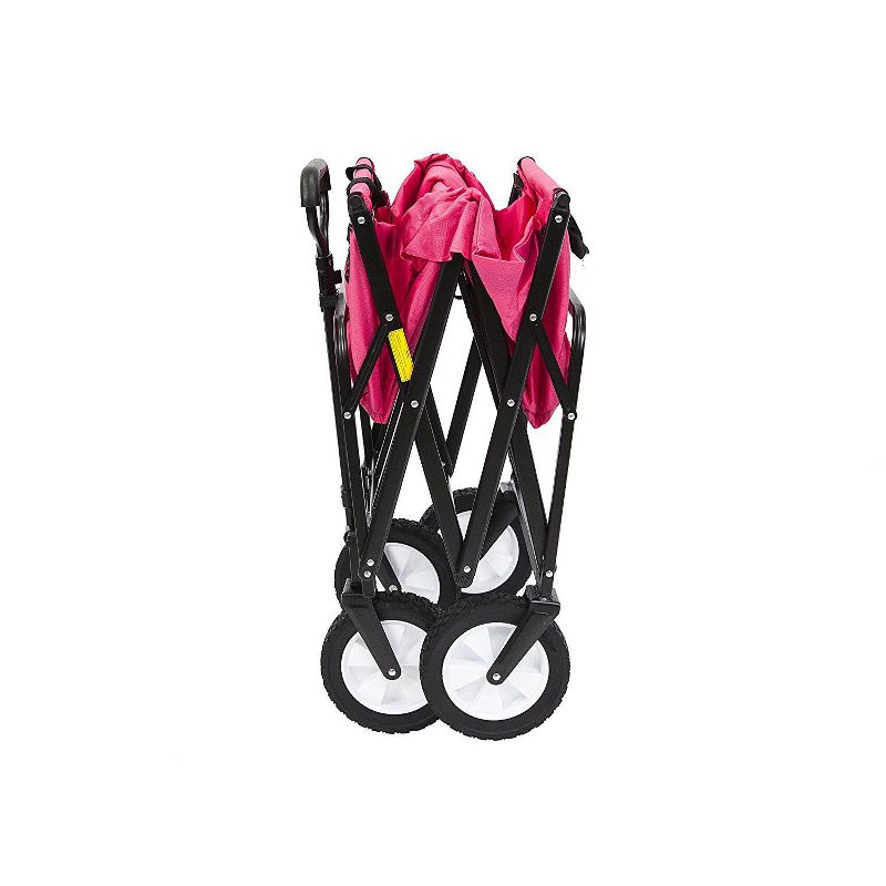 Mac Sports Collapsible Durable Folding Outdoor Garden Utility Wagon Cart, Pink