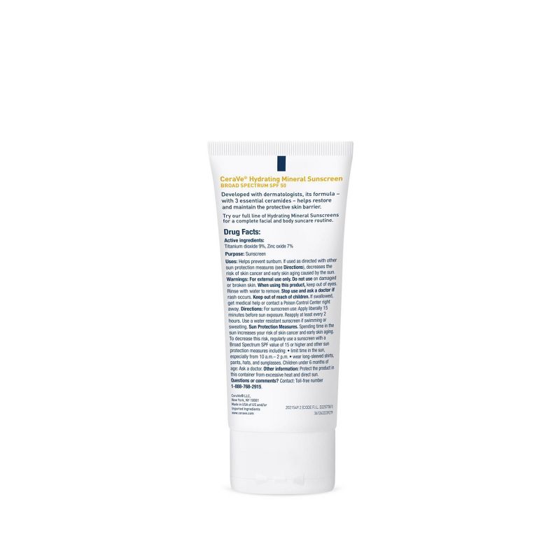 CeraVe Mineral Sunscreen Lotion for Face - SPF 50- 2.5oz