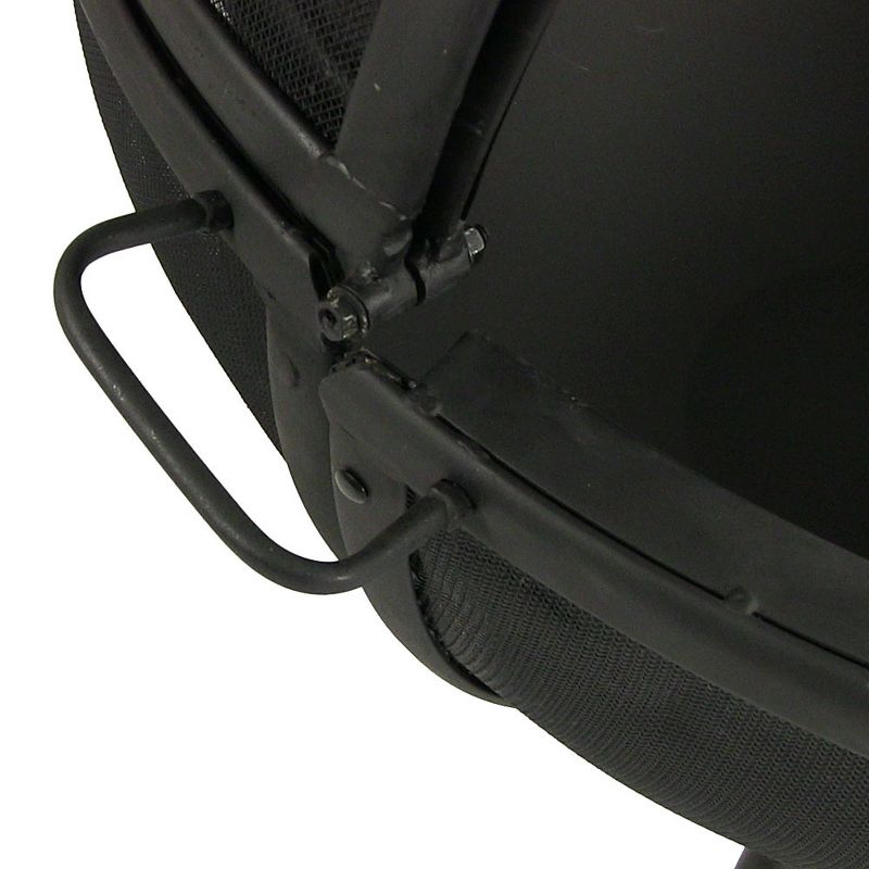 Sunnydaze Outdoor Portable Camping or Backyard Flaming Sphere Ball Fire Pit with Built-In Spark Screen - 30" - Black