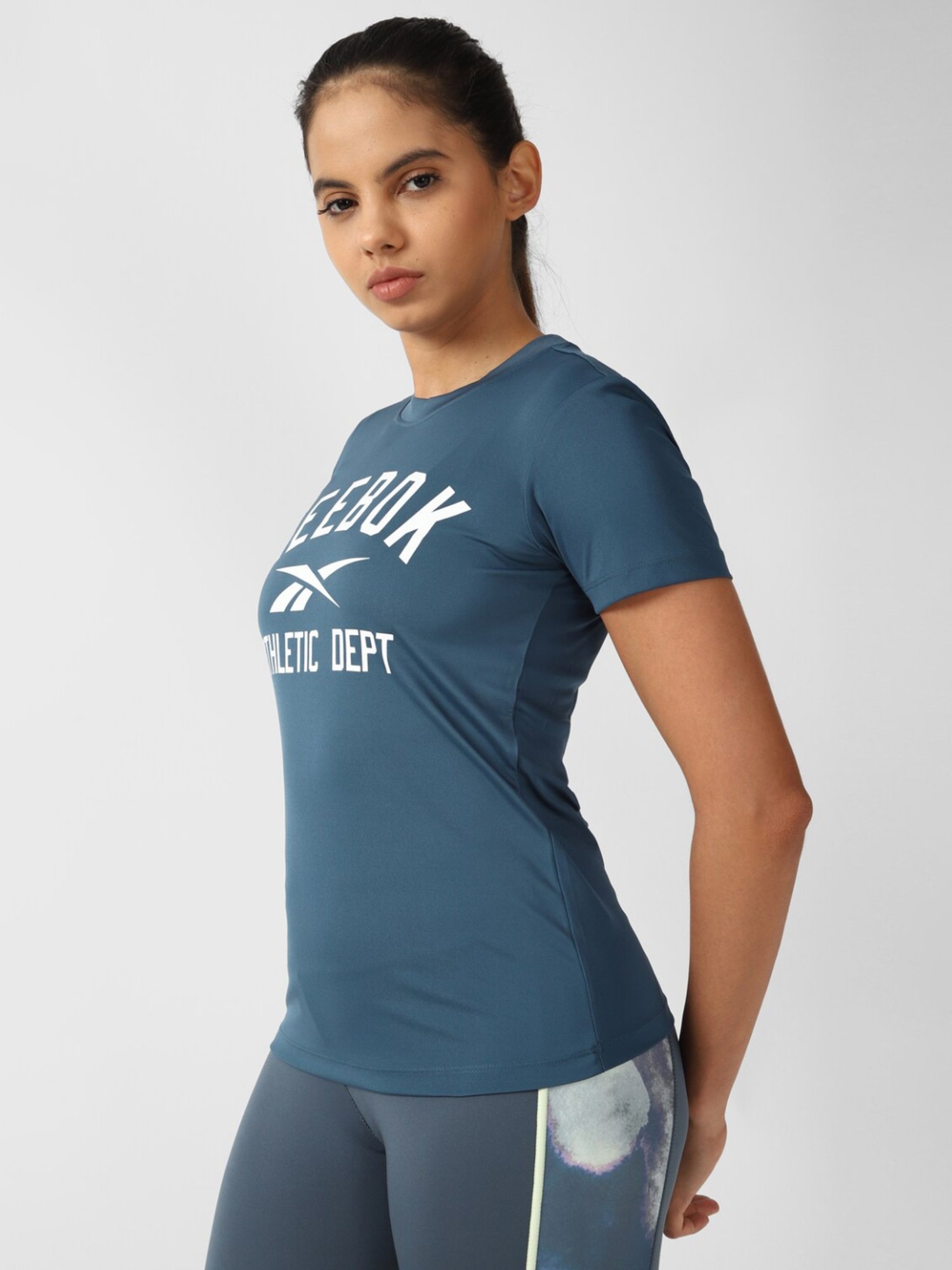 Reebok Blue Printed Sports T-Shirt