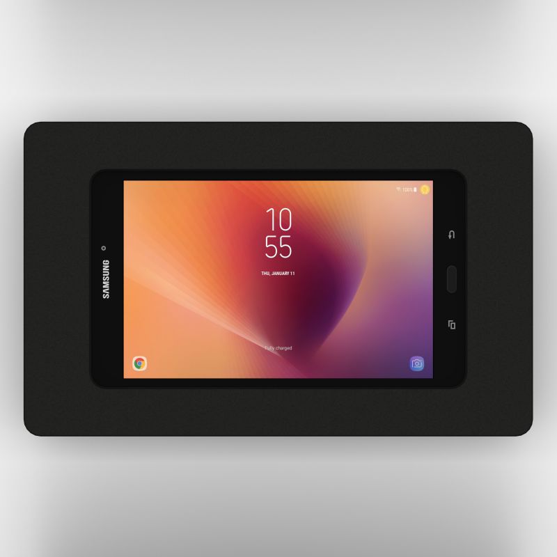 VidaMount Black Enclosure and Fixed VESA Slim Wall Mount [Bundle] compatible with Samsung Galaxy Tab A 8.0 (2017)