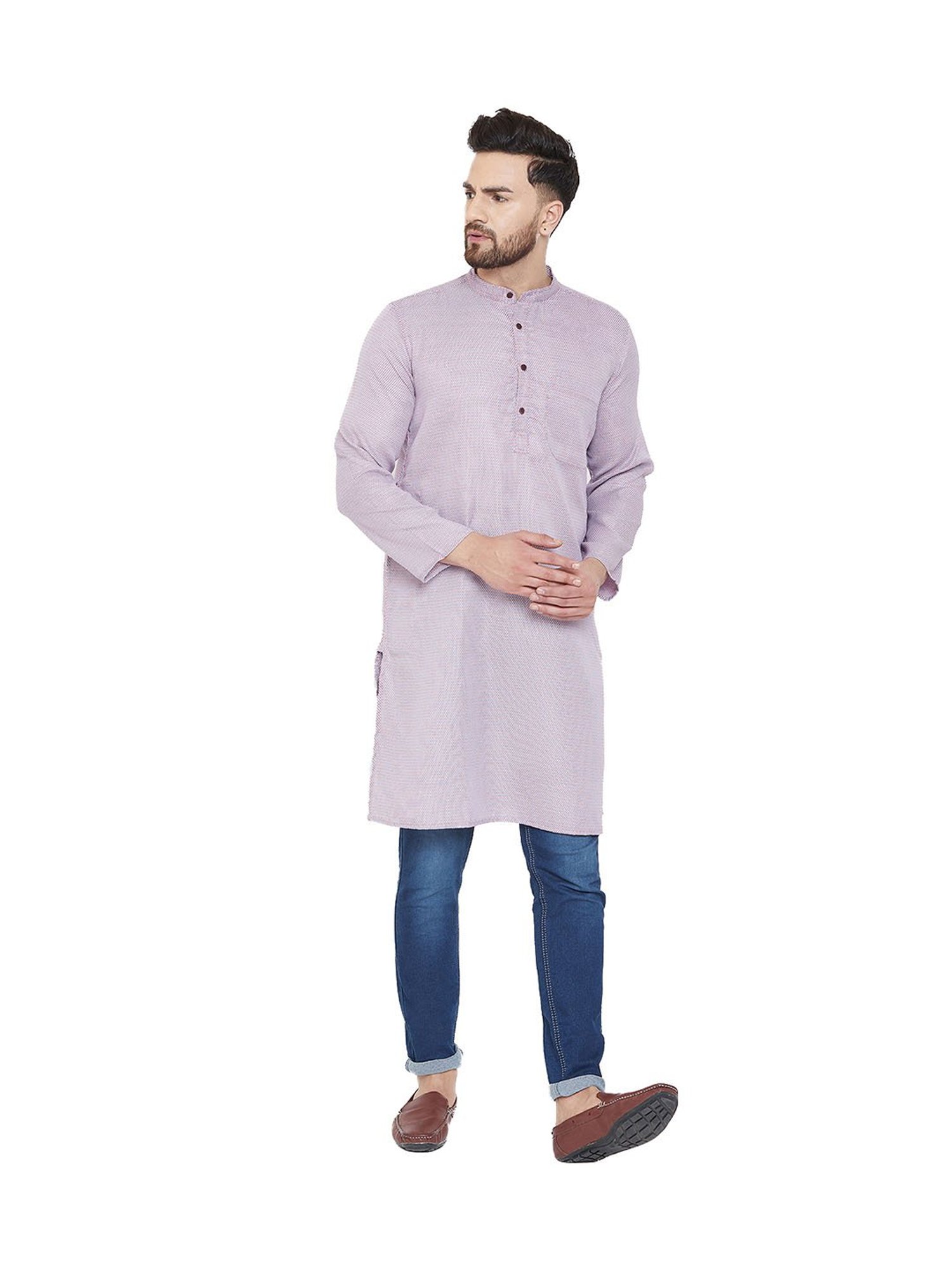 Even Blue Cotton Kurta