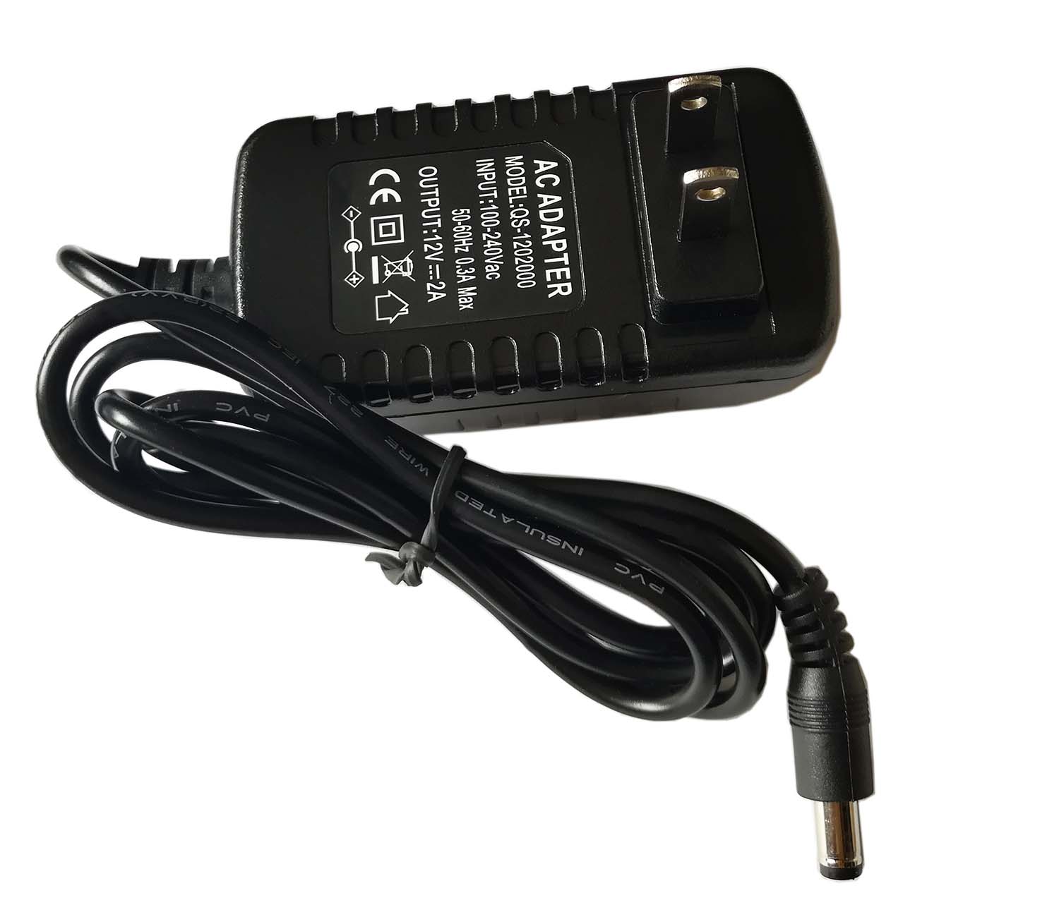 Easyday AC 100V-240V Switching Power Supply DC 12V 2A Power Adapter 24W 2000mA US Plug 5.5x2.1mm with 12pcs DC Power Adapter Connectors