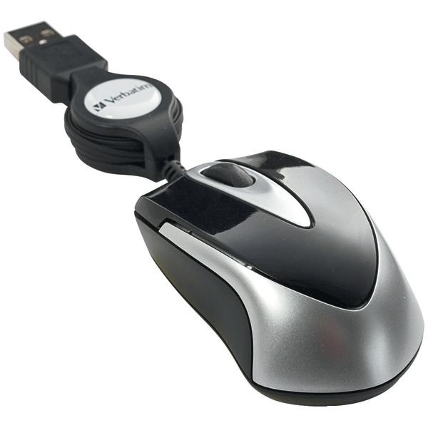 Metro Series Corded Optical Computer Mouse, Mini Travel, 3 Buttons, USB 2.0 (Black)