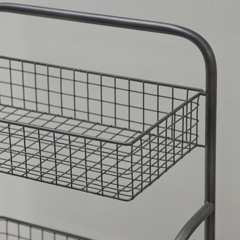 18  x 36 Metal 3 Tier Rolling Cart Black