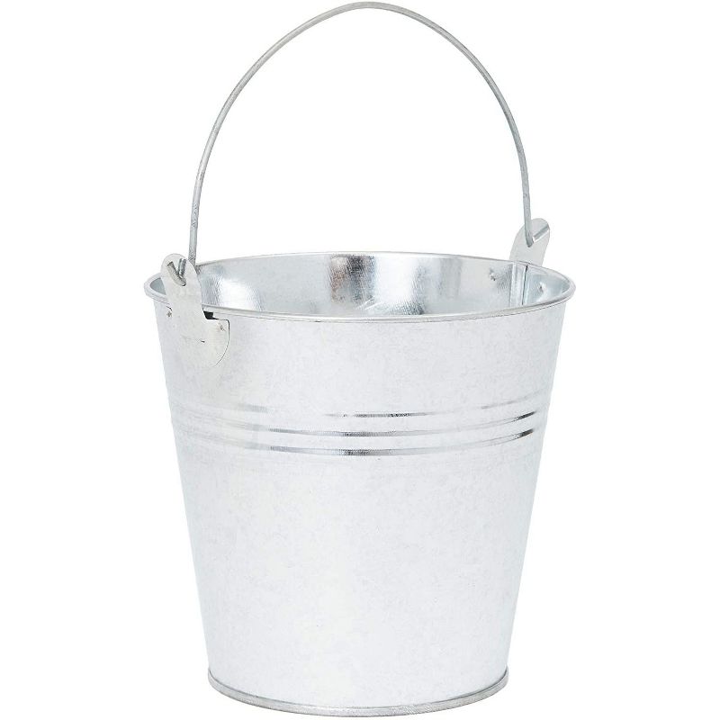 Juvale 12-Pack 5-inch Decorative Galvanized Metal Buckets with Handles 5 x 5 x 4.7 in
