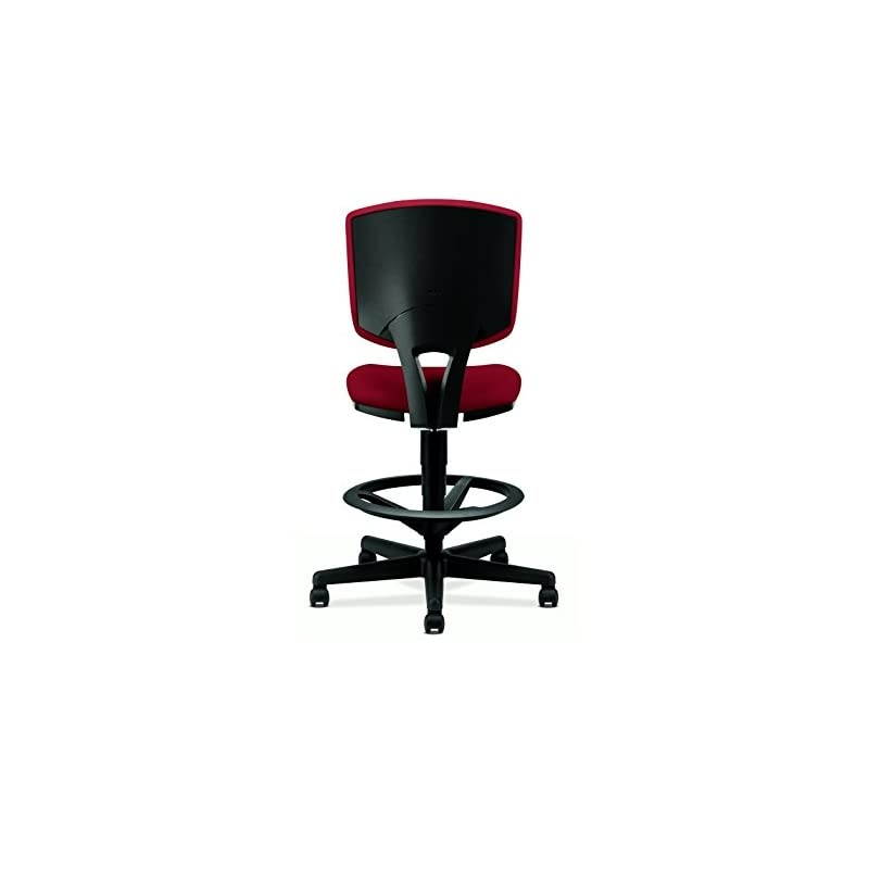 Volt Task Stool - Upholstered Adjustable Office Stool, Crimson (H5705)
