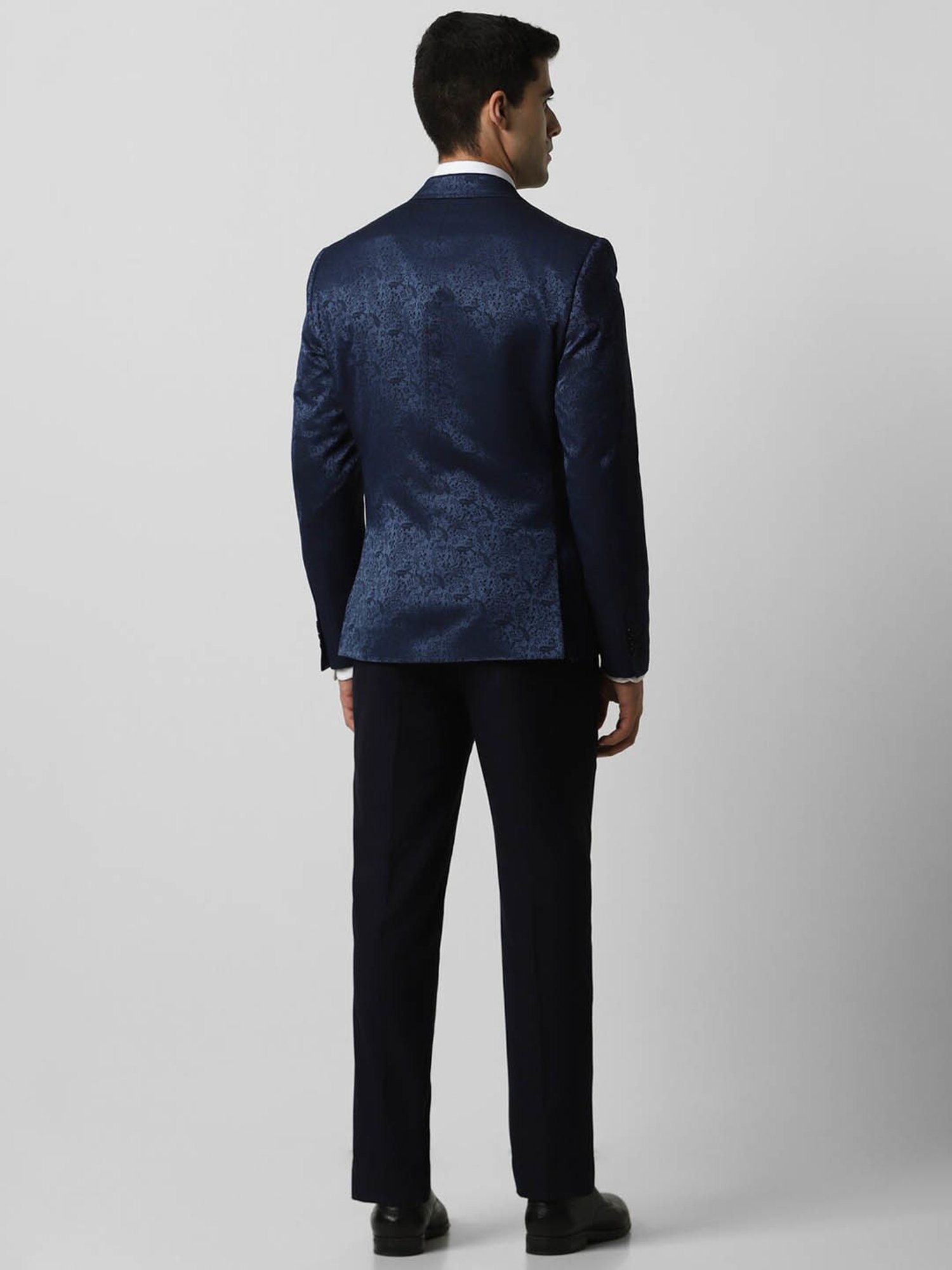 V Dot Navy Skinny Fit Two Piece Suit