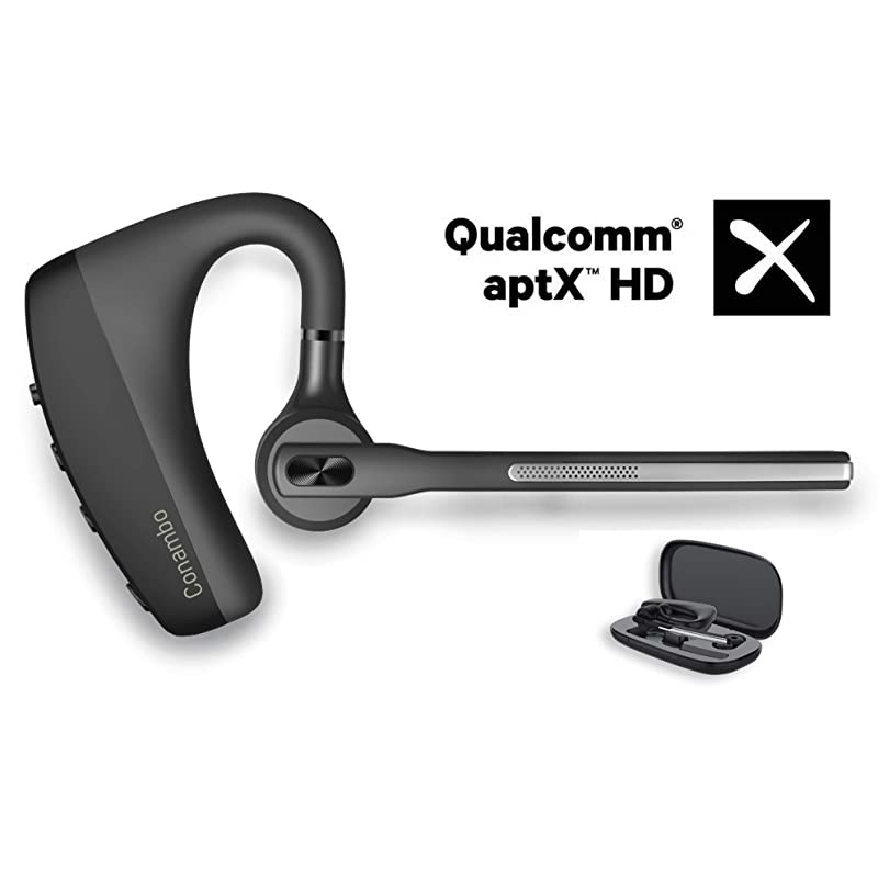 Bluetooth Headset CVC80 Noise Cancelling Dual Mic  Wireless Bluetooth Earpiece V50 HandsFree Earphones Compatible with iPhone and Android Cell Phones DriverTruckerBusiness