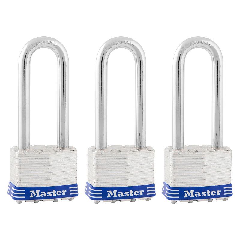 Master Lock 3pk Shackle 1 3/4" Key Lock