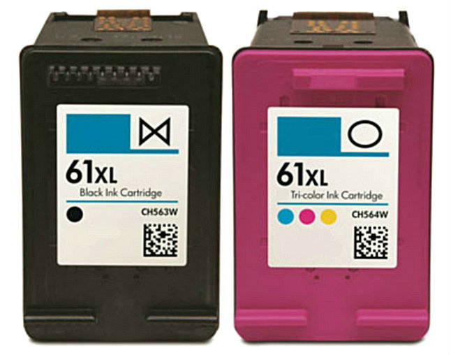 HouseofToners&copy; Remanufactured Ink Cartridges for HP 61XL: 2PK (1 Black & 1 Color)