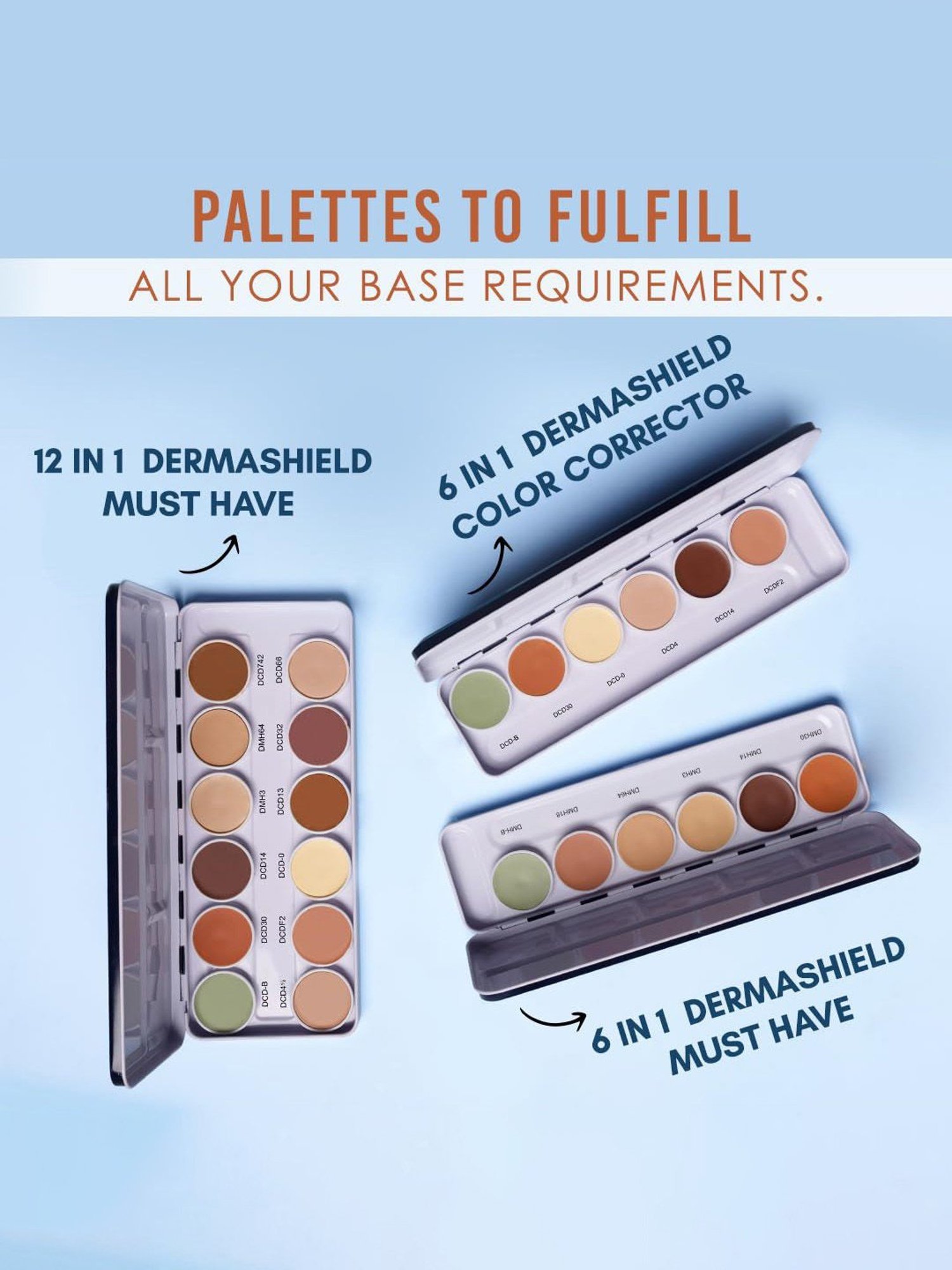 C2P PROFESSIONAL MAKEUP Ultra HD Base 6 in 1 Dermashield Concealer Palette - 21 gm