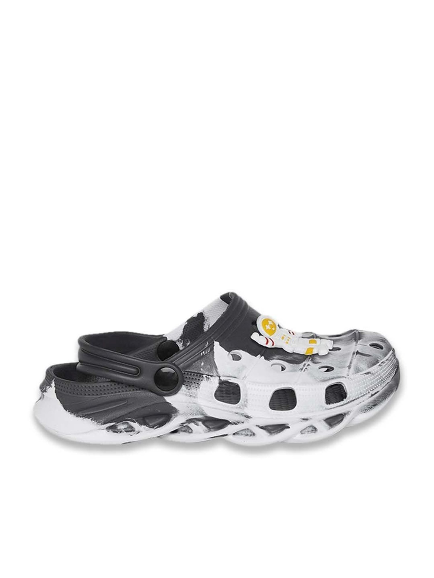 Yellow by Westside Navy Stripe Pattern Slides