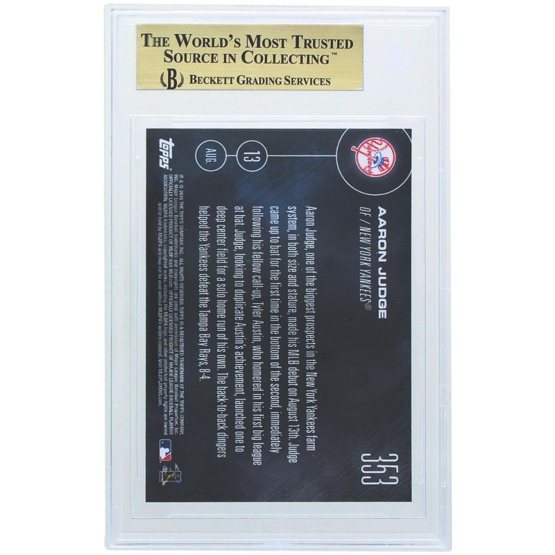 Topps Aaron Judge New York Yankees 2016 Topps Now Rookie Card #356 BGS 9.5