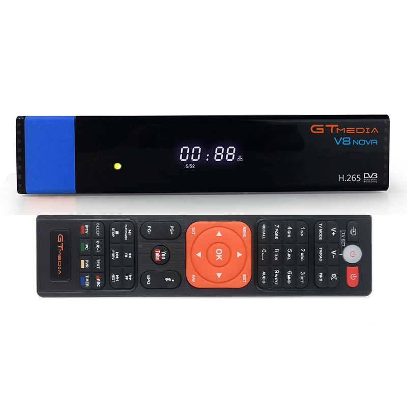 GTmedia V8 NOVA DVB-S2 Satellite TV Signal 1080P HD H.265 Built-in WIFI CCcam Receiver with AV Port Time Display US