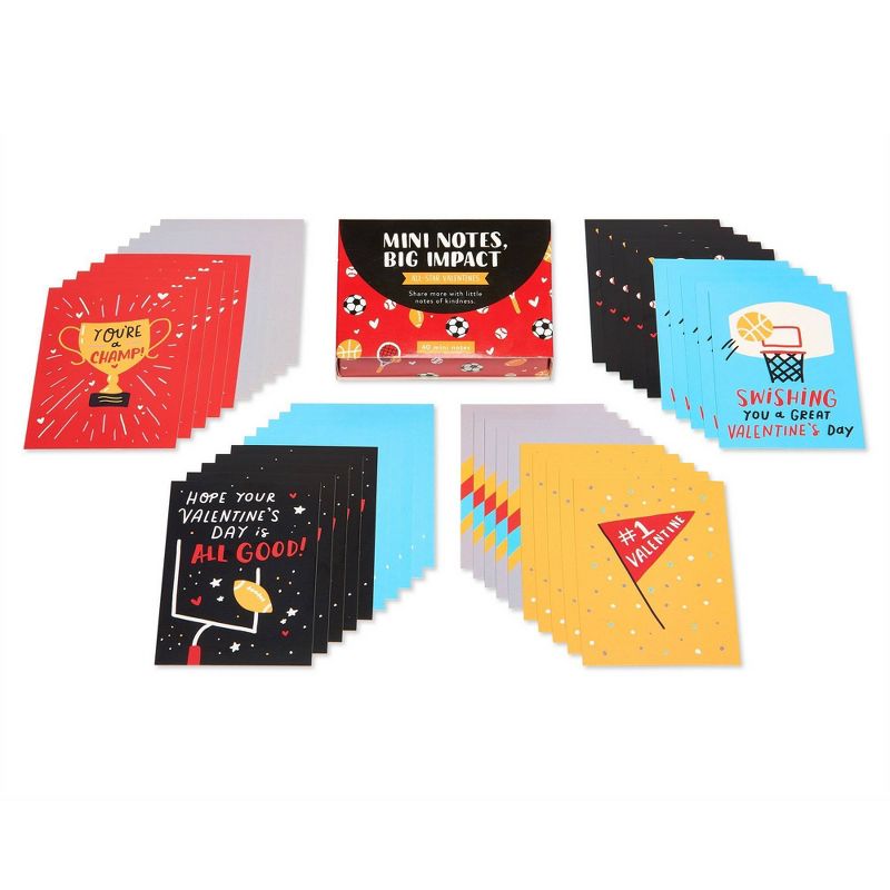40ct All Star Valentines Mini Notes