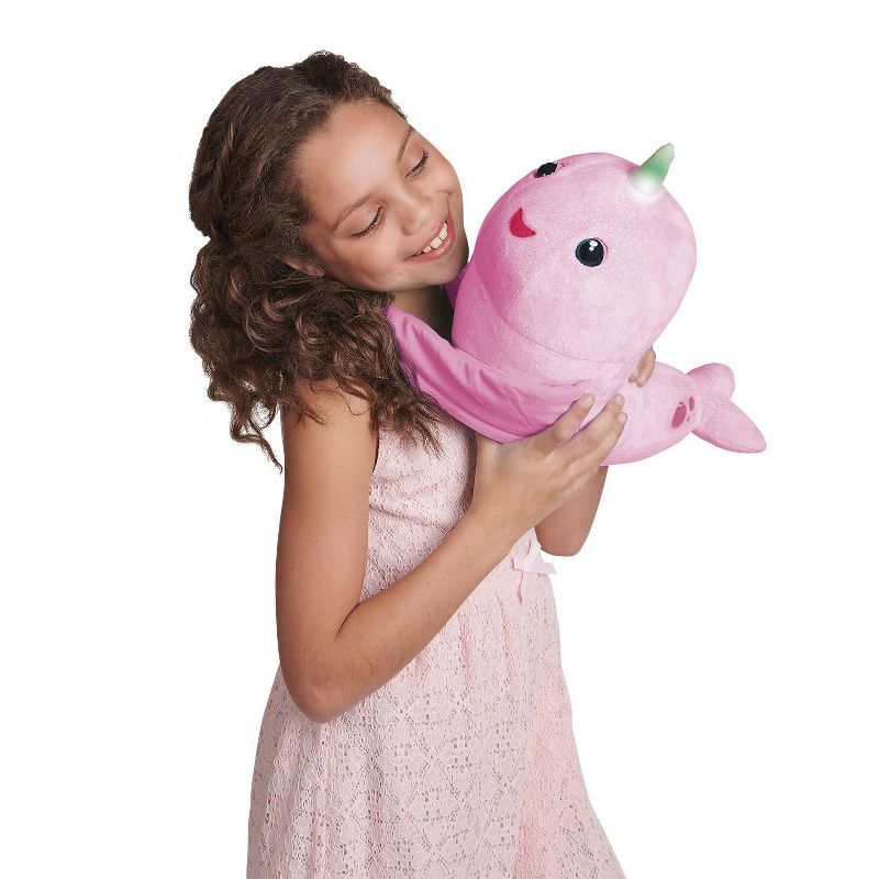 Fingerlings HUGS - Rachel (Pink Glitter) - Interactive Plush Narwhal - By WowWee