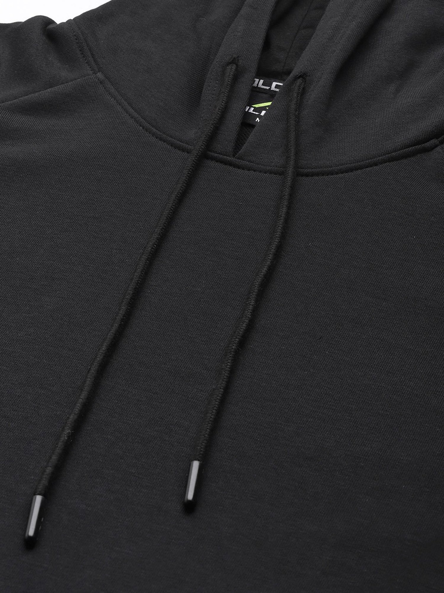 ALCIS Black Regular Fit Printed Hooded Sweatshirt