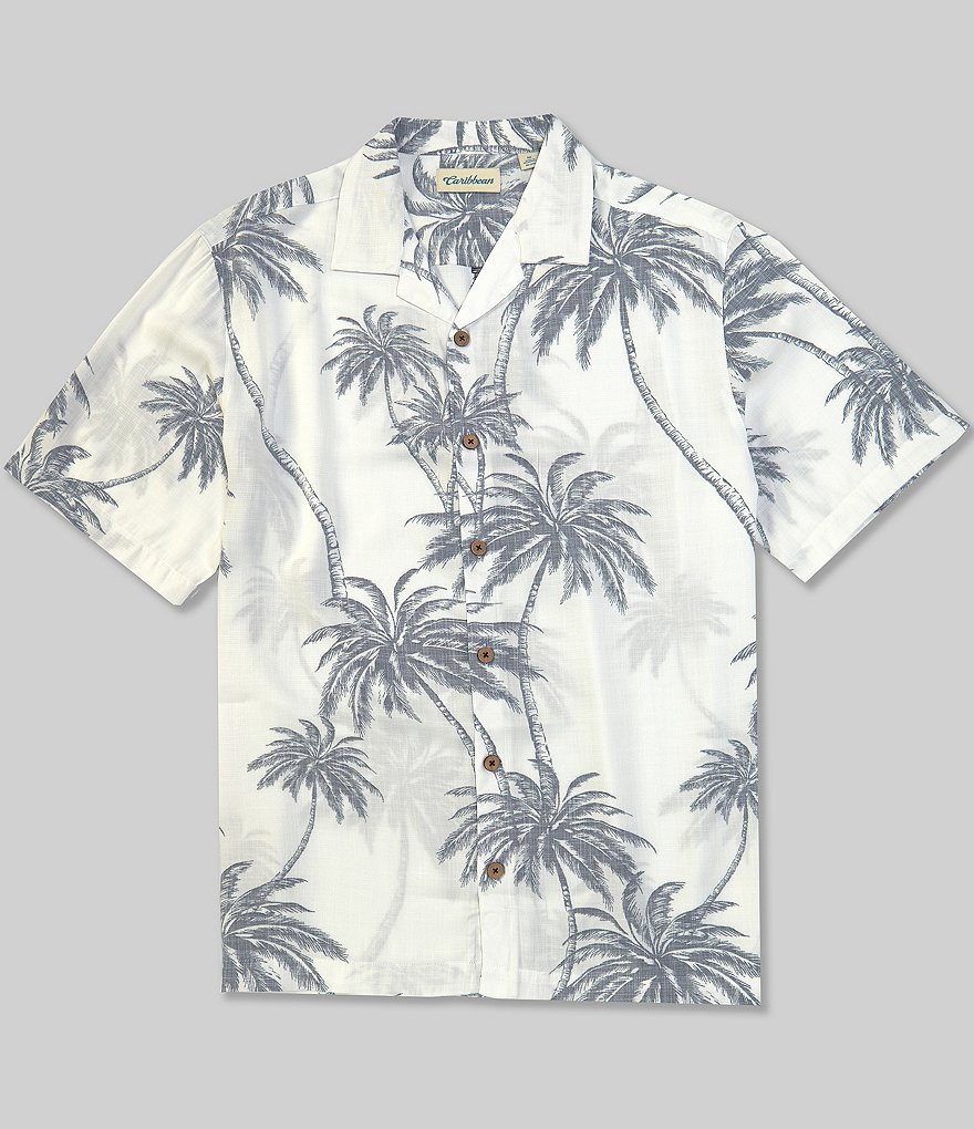 Caribbean White Short-Sleeve Woven Shirt