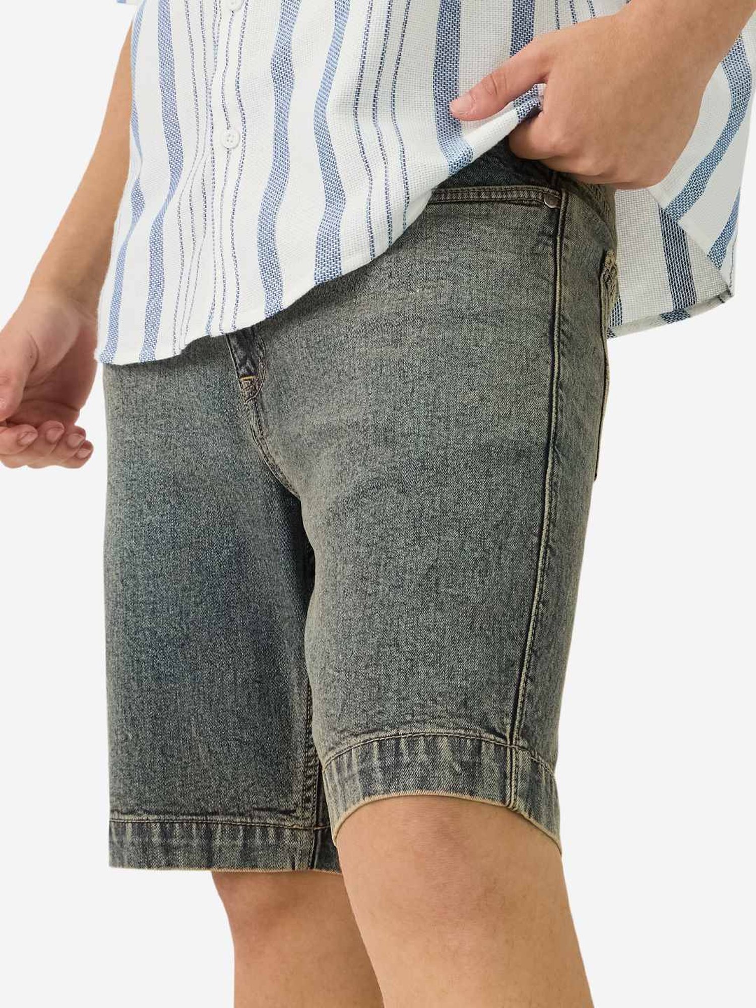 The Souled Store Blue Regular Fit Denim Shorts