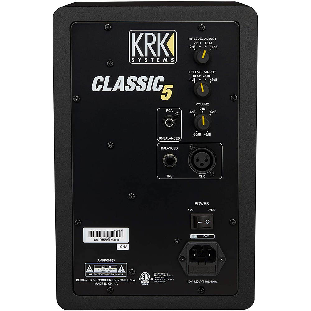 KRK Classic 5 Near-Field 2-Way Studio Monitor (Black) Bundle with Isolation Pad & XLR Cable