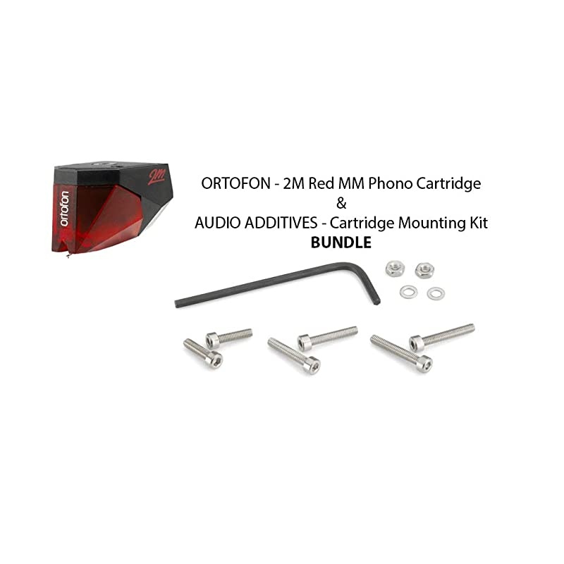 2M Red MM Phono Cartridge amp Audio Additives Cartridge Mounting Kit BUNDLE