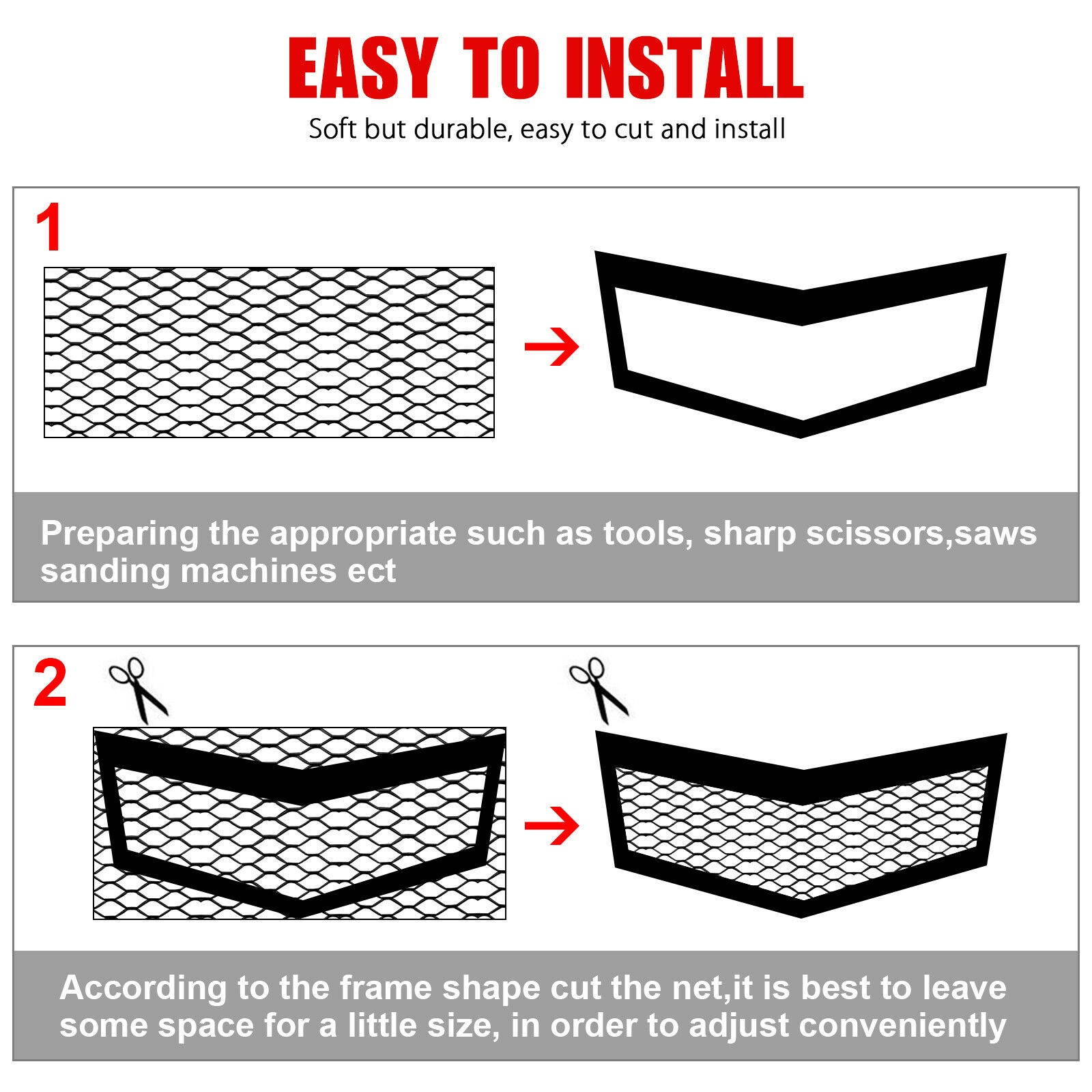 40''x13'' Car Front Aluminum Mesh Grille Bumper Fender Hood Vent Grill Net Black