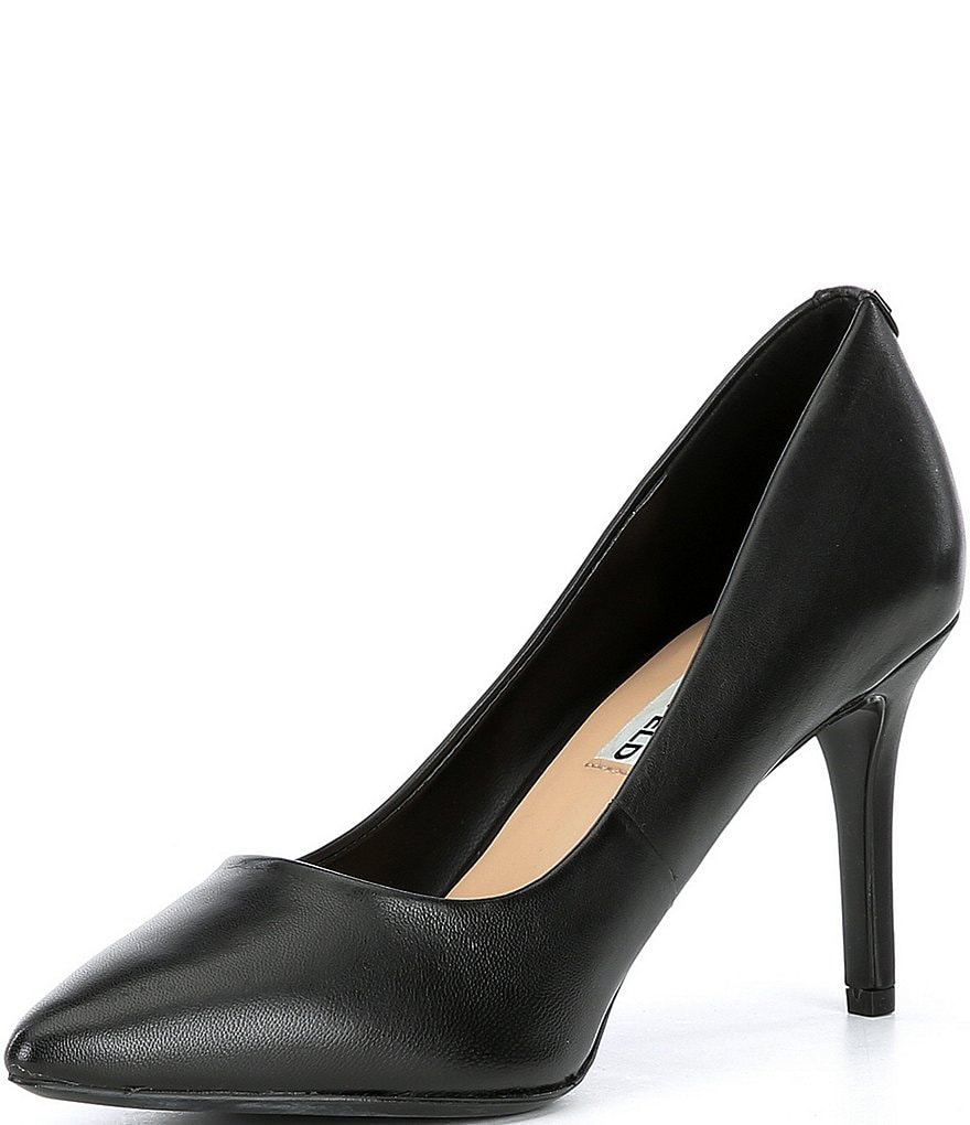 KARL LAGERFELD PARIS Royale Pointed Toe Leather Pumps