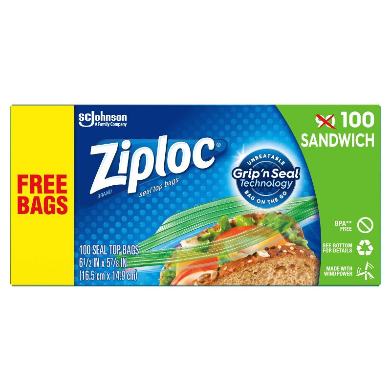 Ziploc Sandwich Bags - 100ct