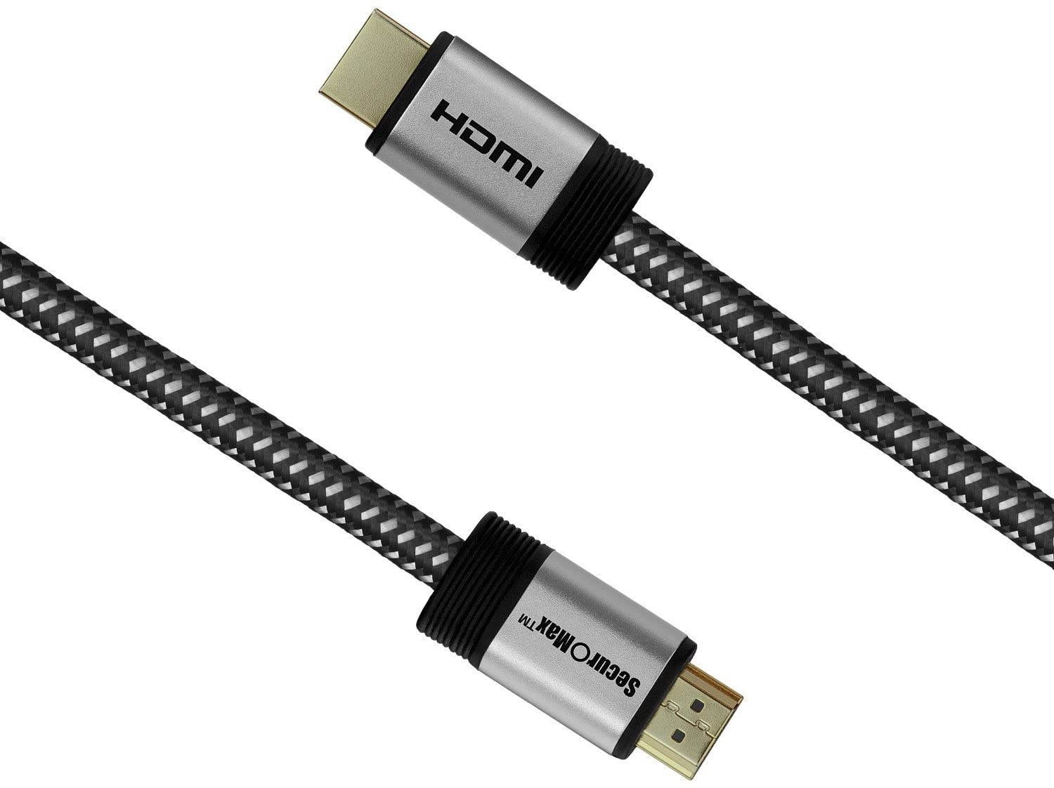 SecurOMax HDMI Cable (4K 60Hz HDCP 2.2 HDR 18Gbps) with Braided Cord 3 Feet