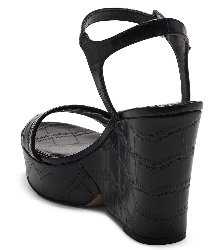 Vince Camuto Celvina Leather Croc Wedges