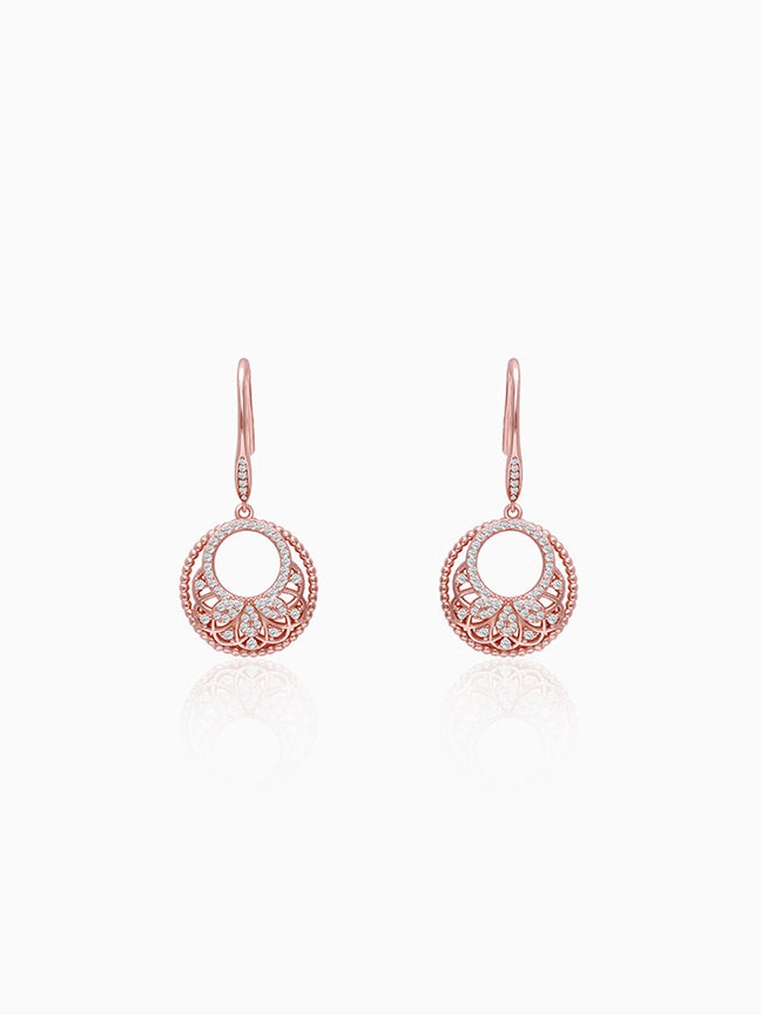 GIVA 925 Silver Rose Gold Crescent Affair Earring for Women & Girls