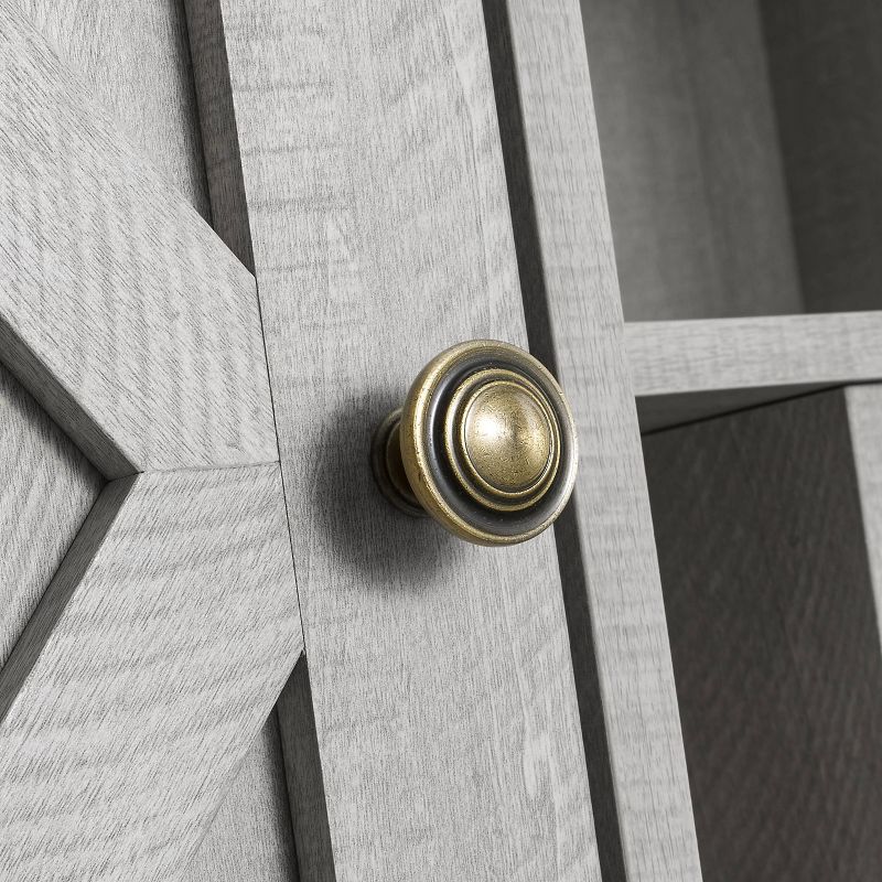 47" Wood Bar Cabinet with Brushed Nickel Knobs White - Home Essentials